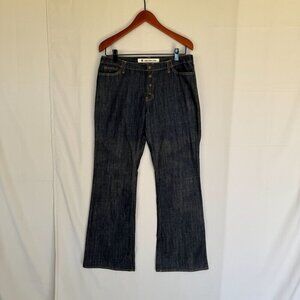 Vintage Y2K Gap Long and Lean 100% Cotton Dark Denim Snap Fly Bootcut Jeans
